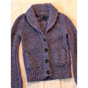 American Eagle Vintage Cropped Bella Swan Core Babydoll Wool Cardigan MD Purple